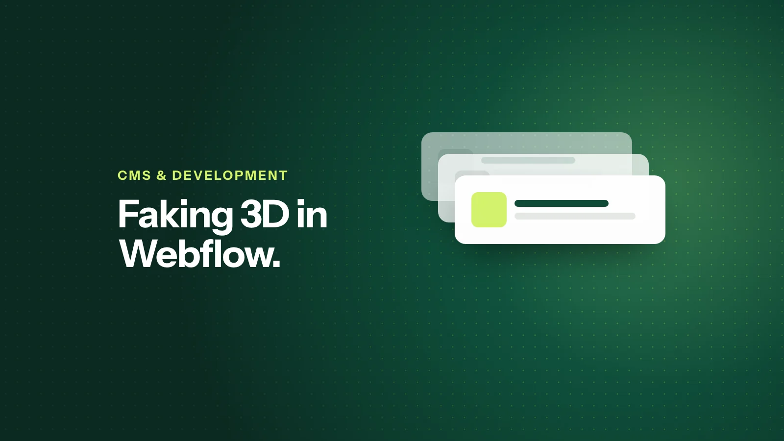Webflow Doesn’t Support 3D? Watch Me Fake It