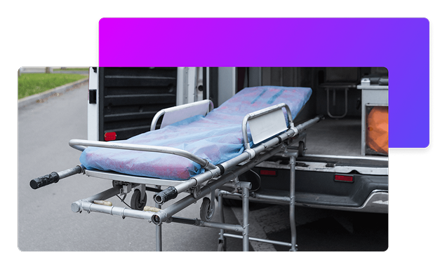 Swift Care stretcher transport service in action during patient transfer.