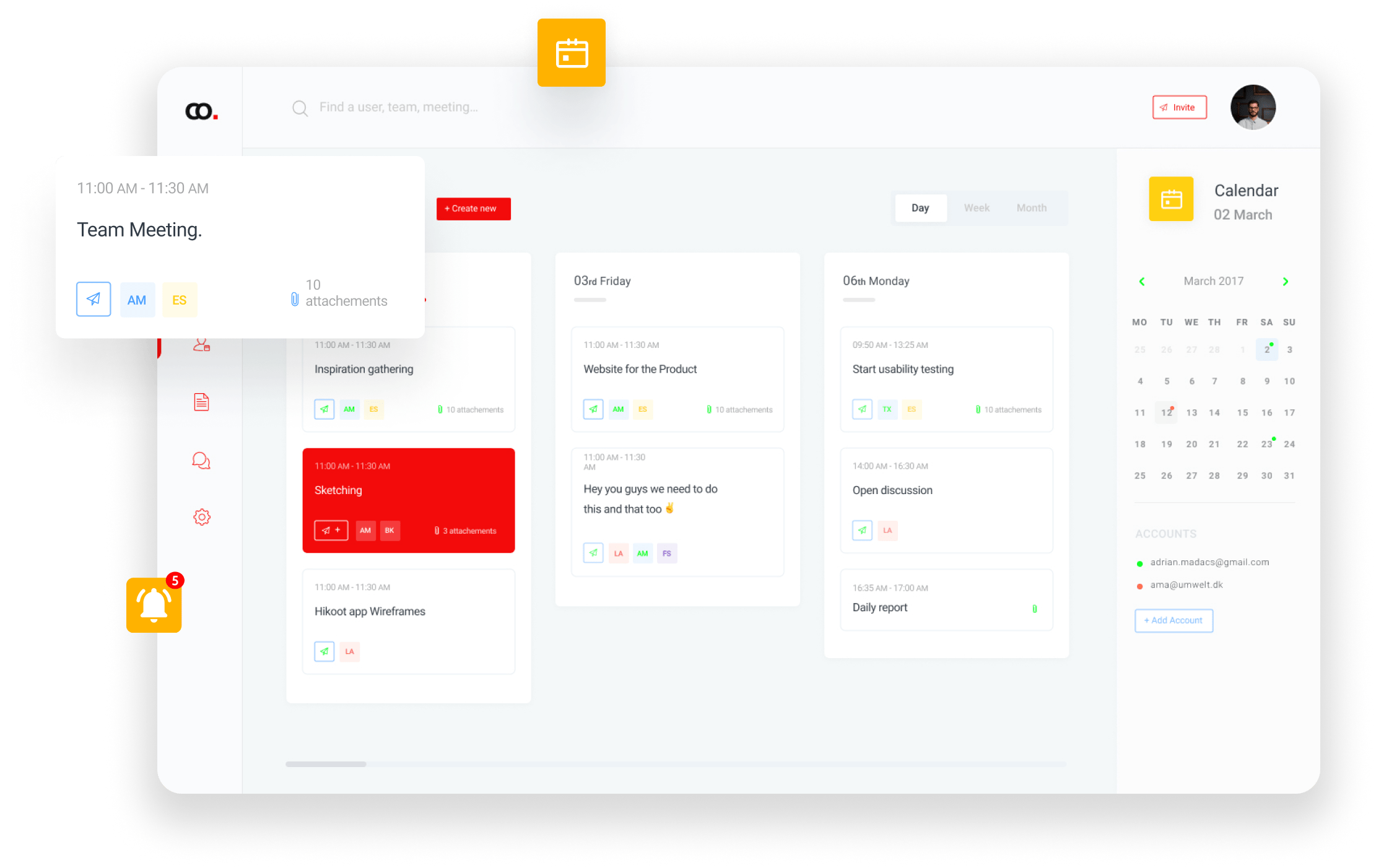 A photo of the application