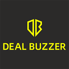 Deal Buzzer company logo with stylized DB initials and yellow text on dark background.