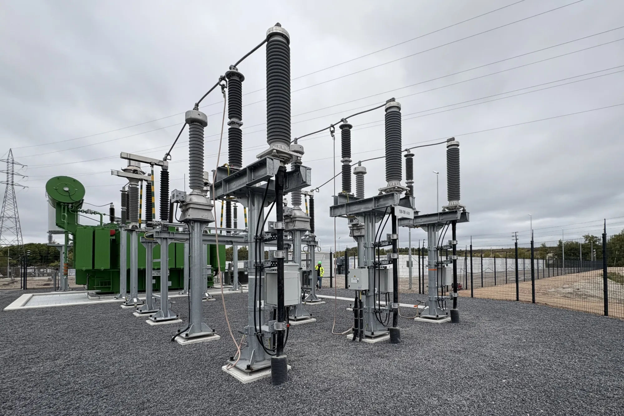 HV substation of a battery energy storage project with power transformer and switchyard
