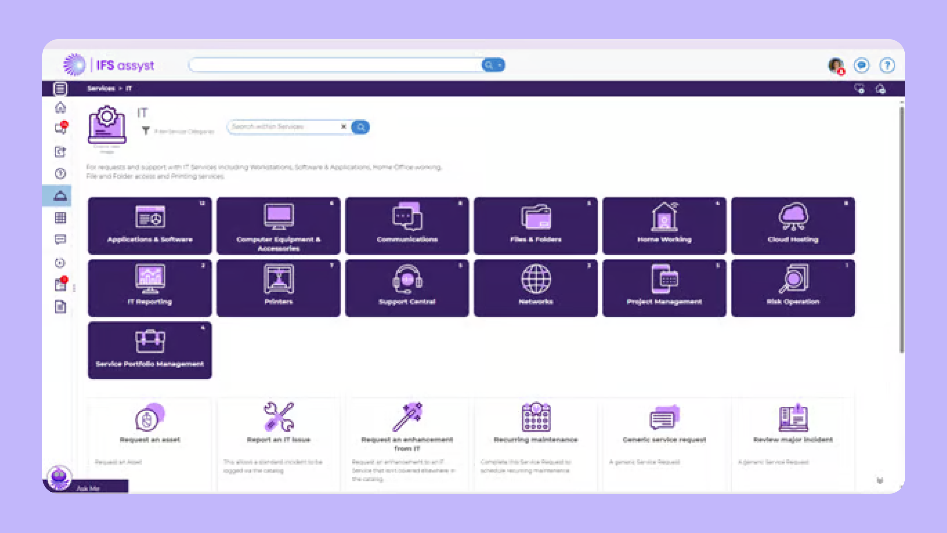 IFS assyst enterprise service management tool