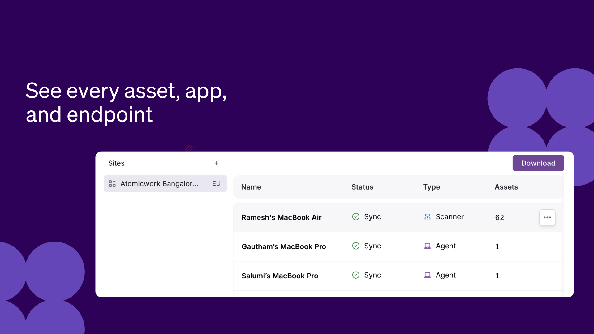 Asset discovery with Atomicwork
