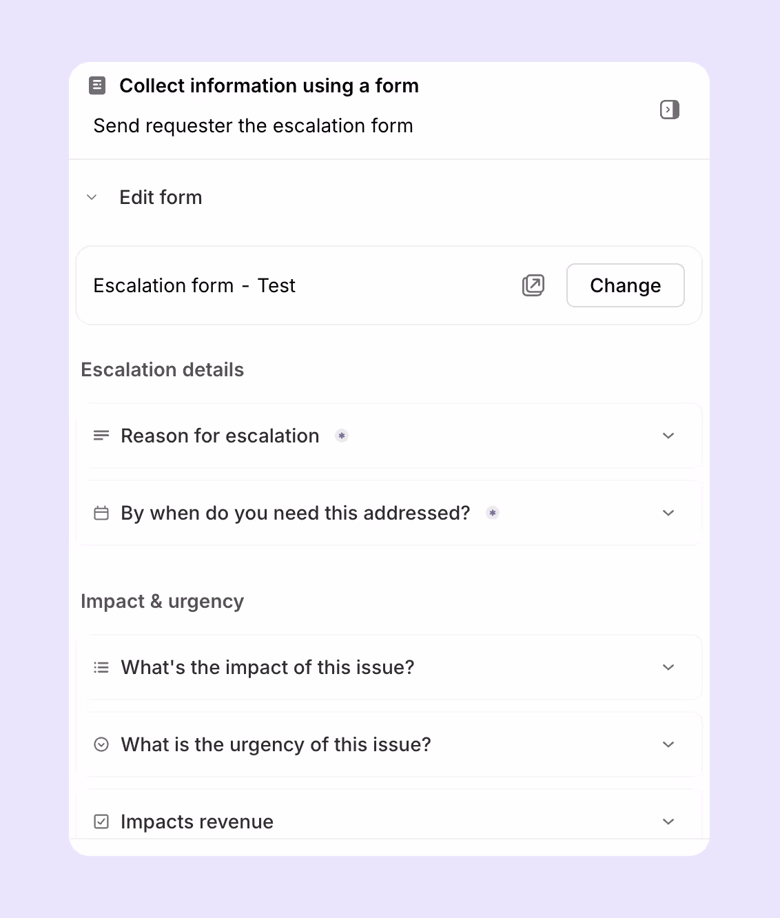 Collect all details from the requestor