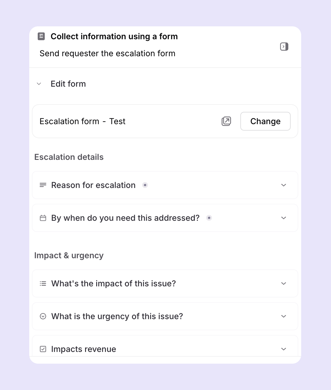 Collect all details from the requestor
