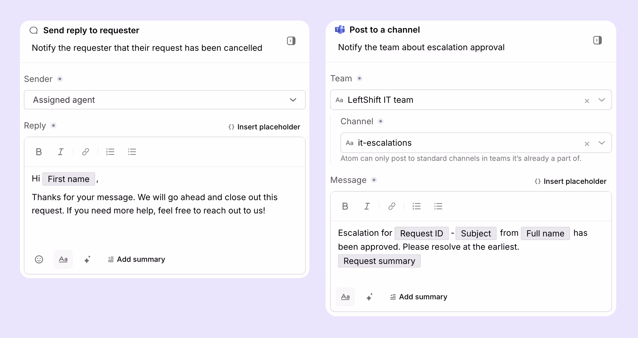 Notify stakeholders during escalation processes