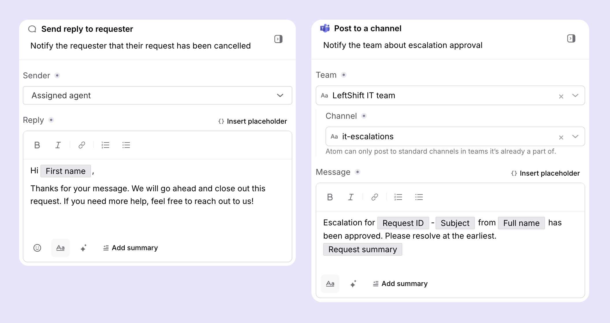 Notify stakeholders during escalation processes