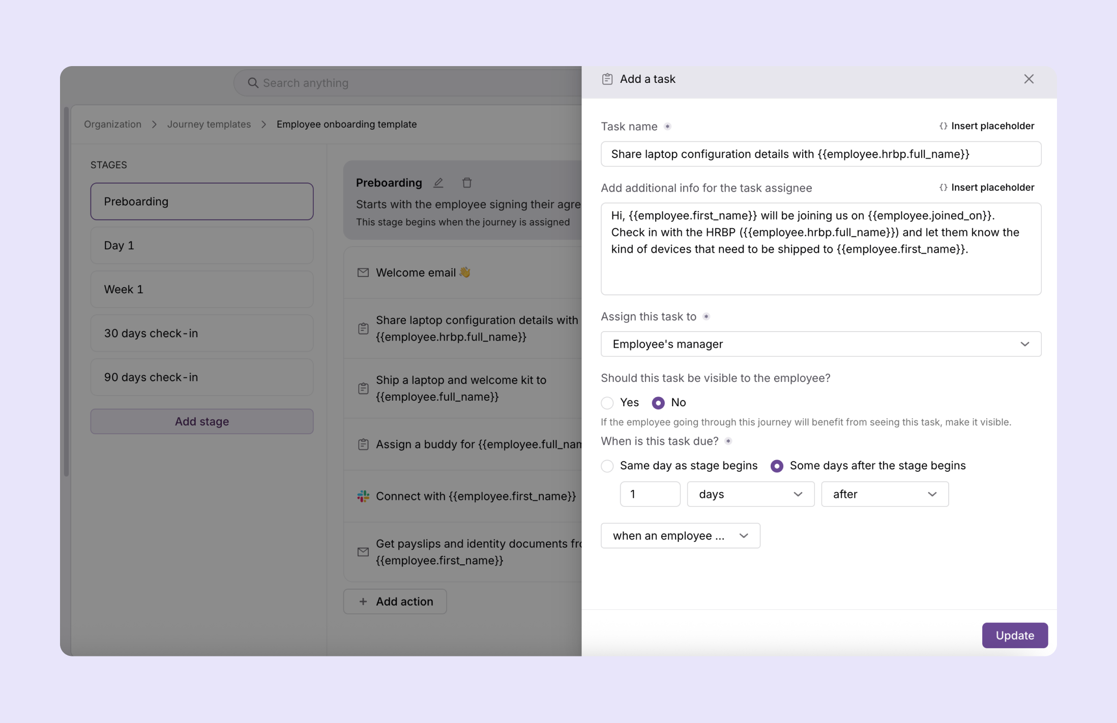 Ease approval processes for onboarding