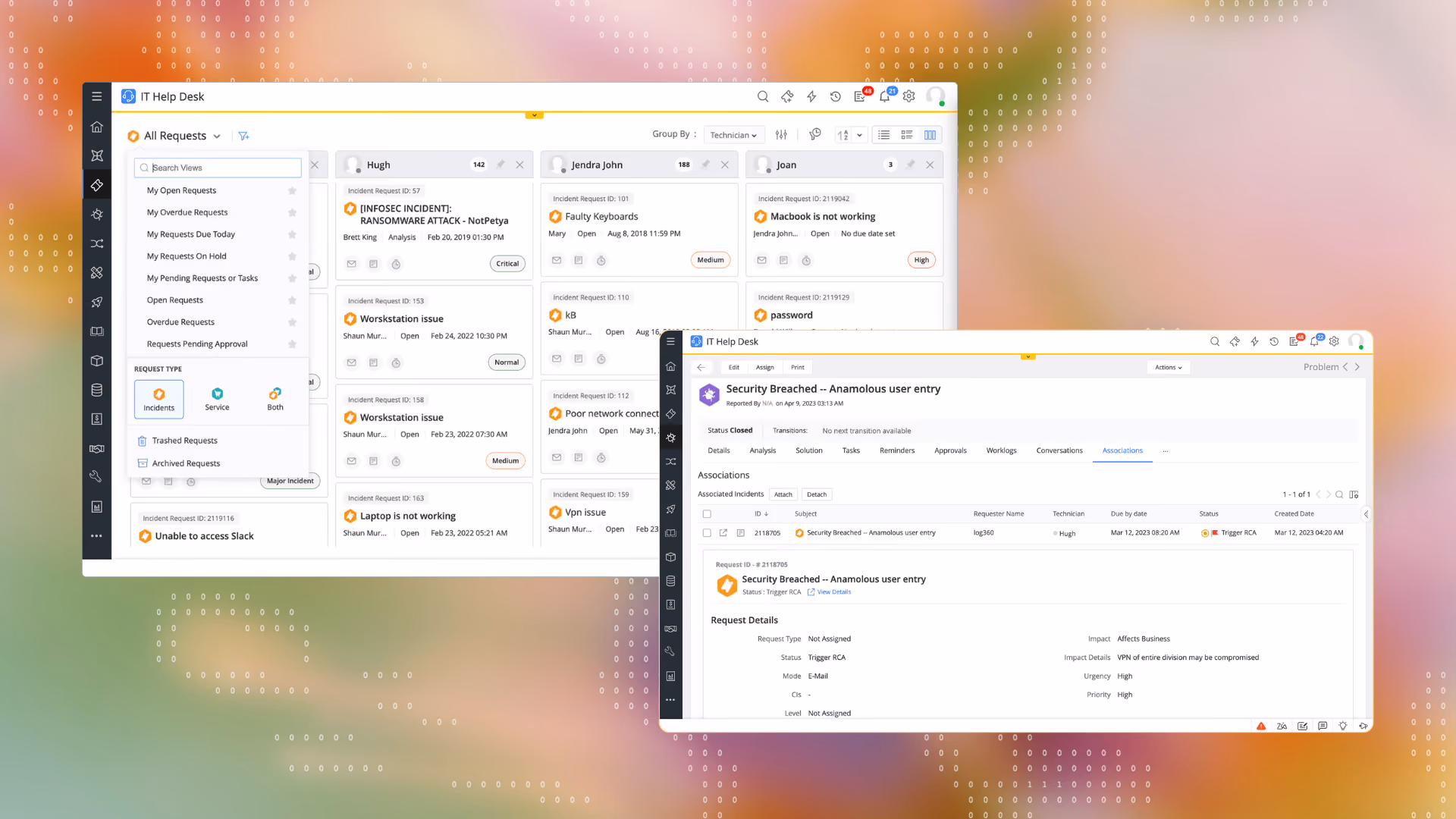ManageEngine service desk