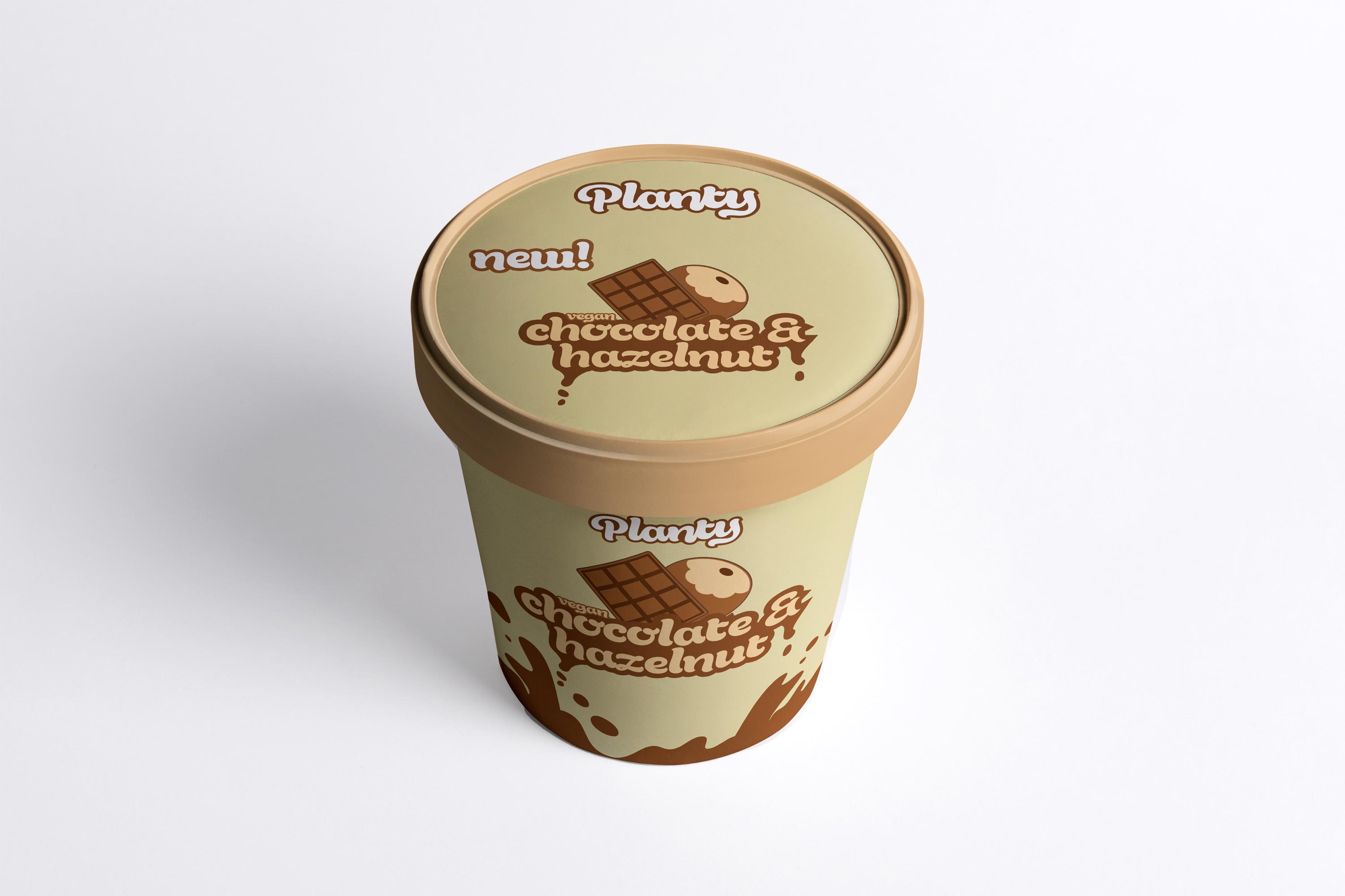 Chocolate haselnut ice cream from planty