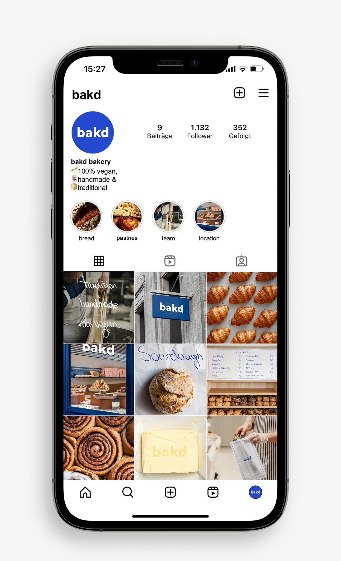 showcasing the bakd instagram account