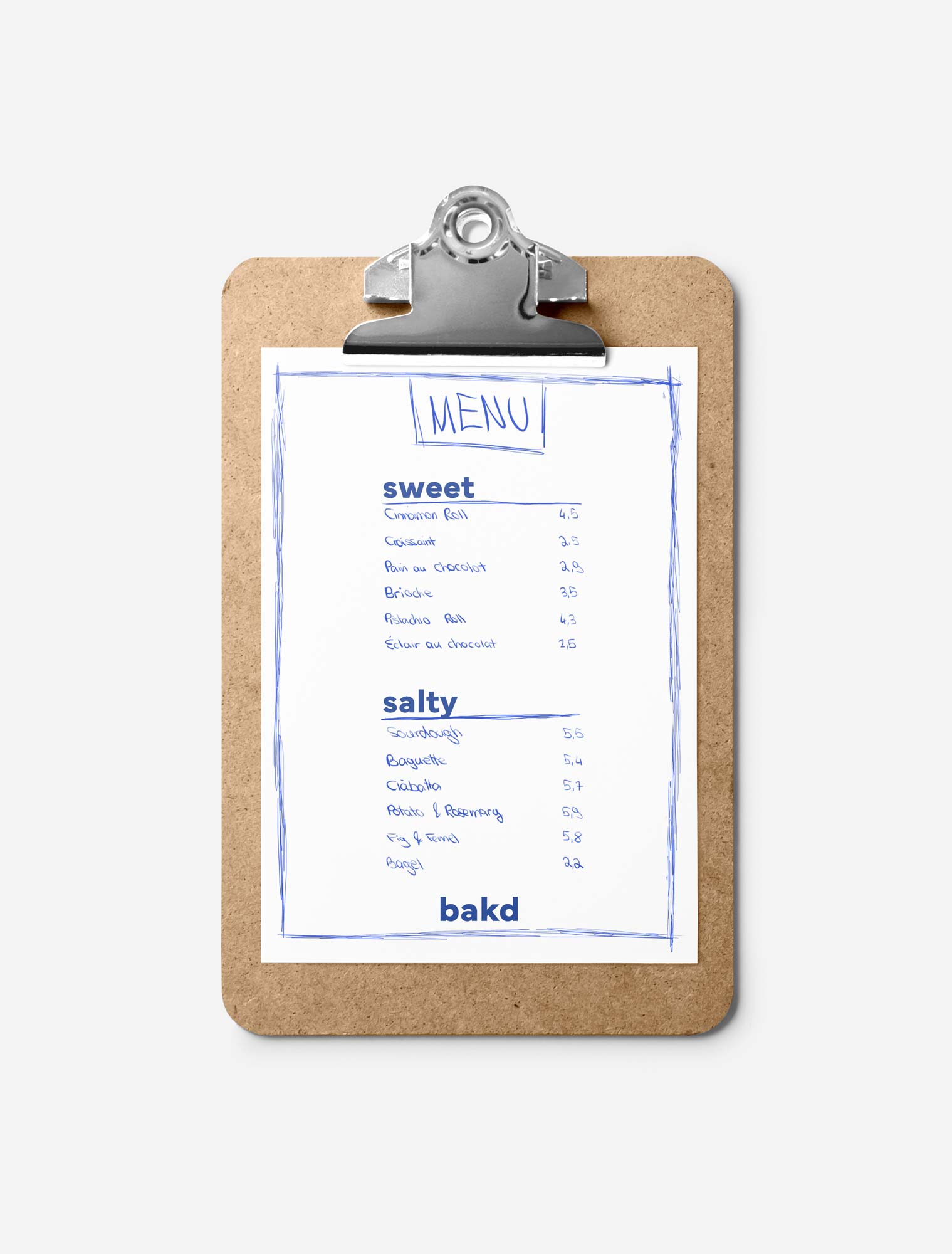 bakd paper menu