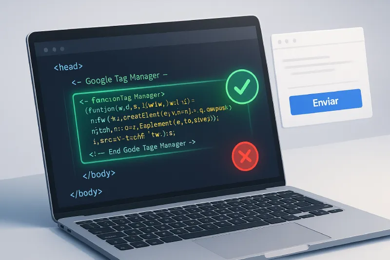 Ilustración para dejar claro ue el código de GTM se instala en el head