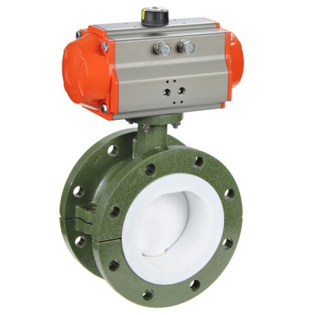 Lined flange pneumatic butterfly valve