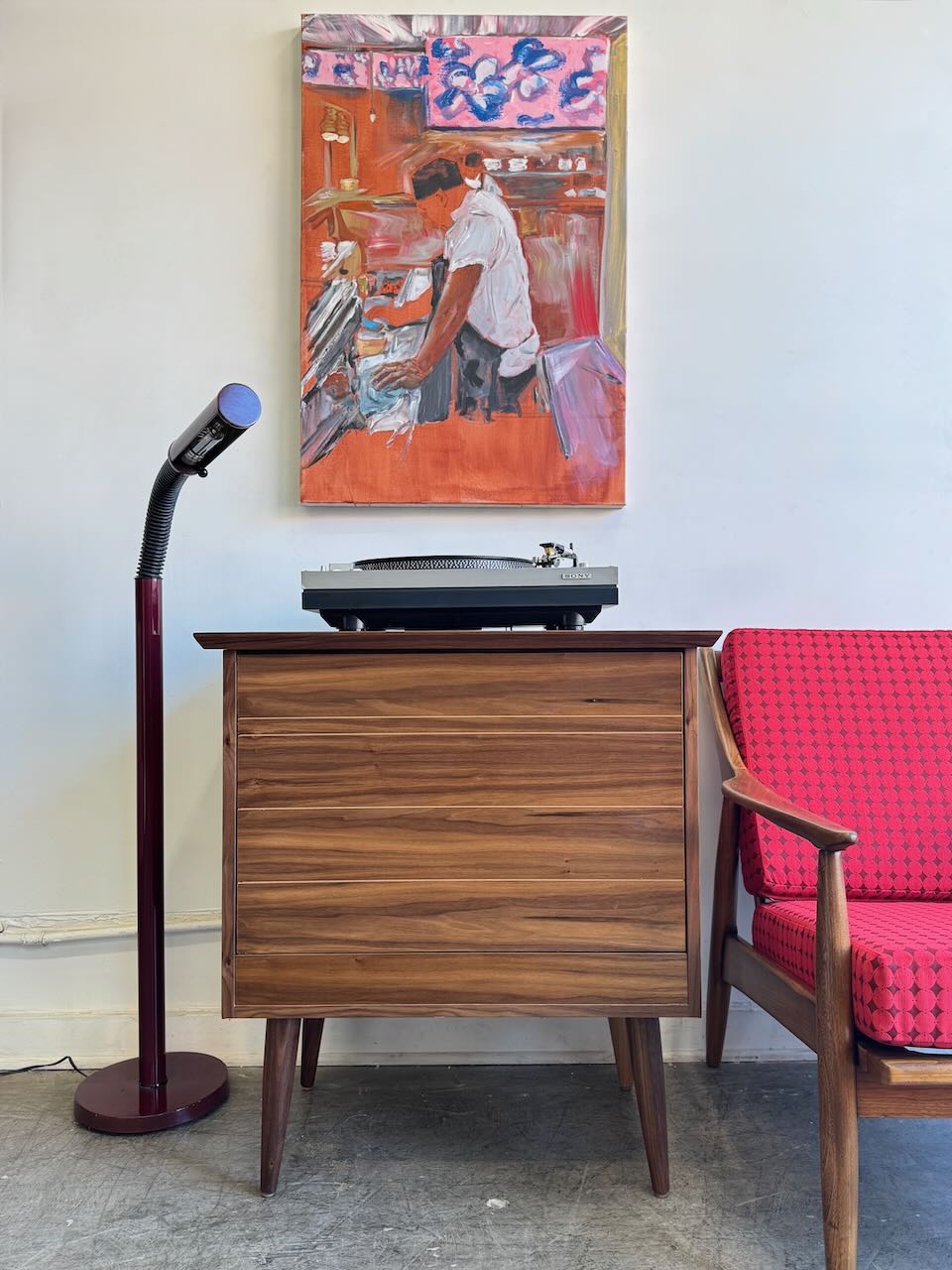 Custom Made Walnut Record Cabinet