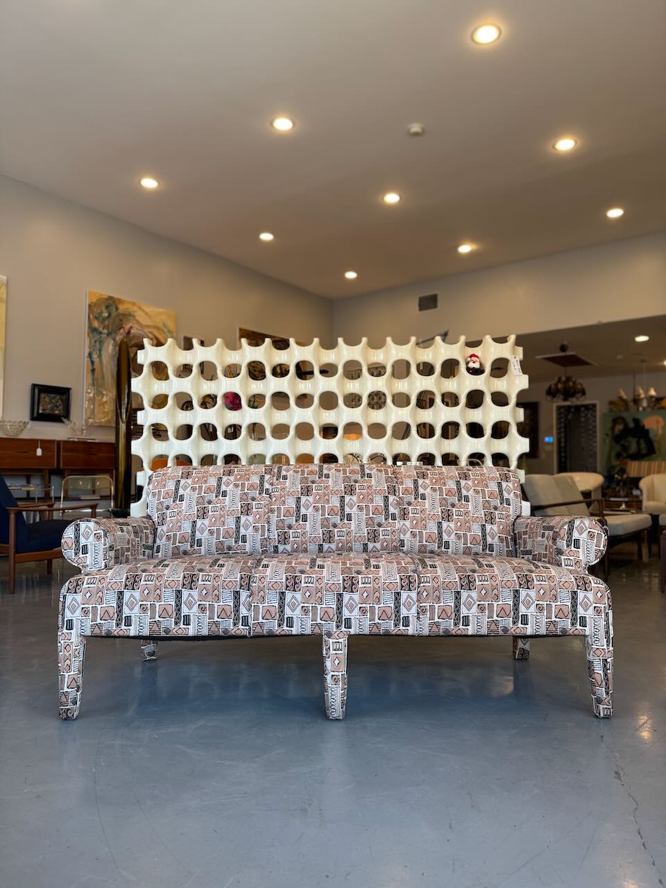 Postmodern Geometric 3 Seater Sofa