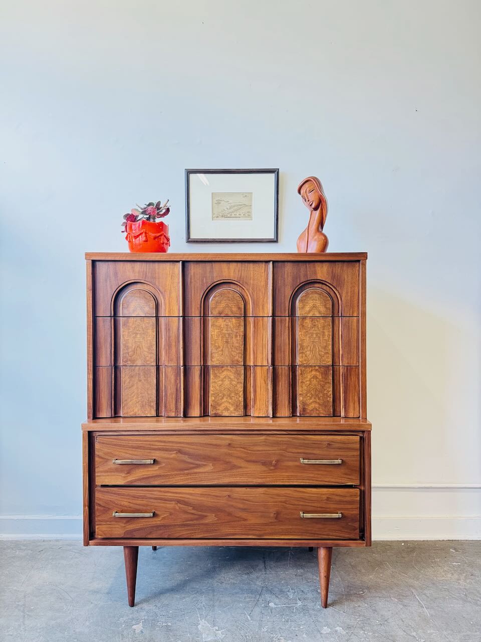 Walnut Highboy Dresser