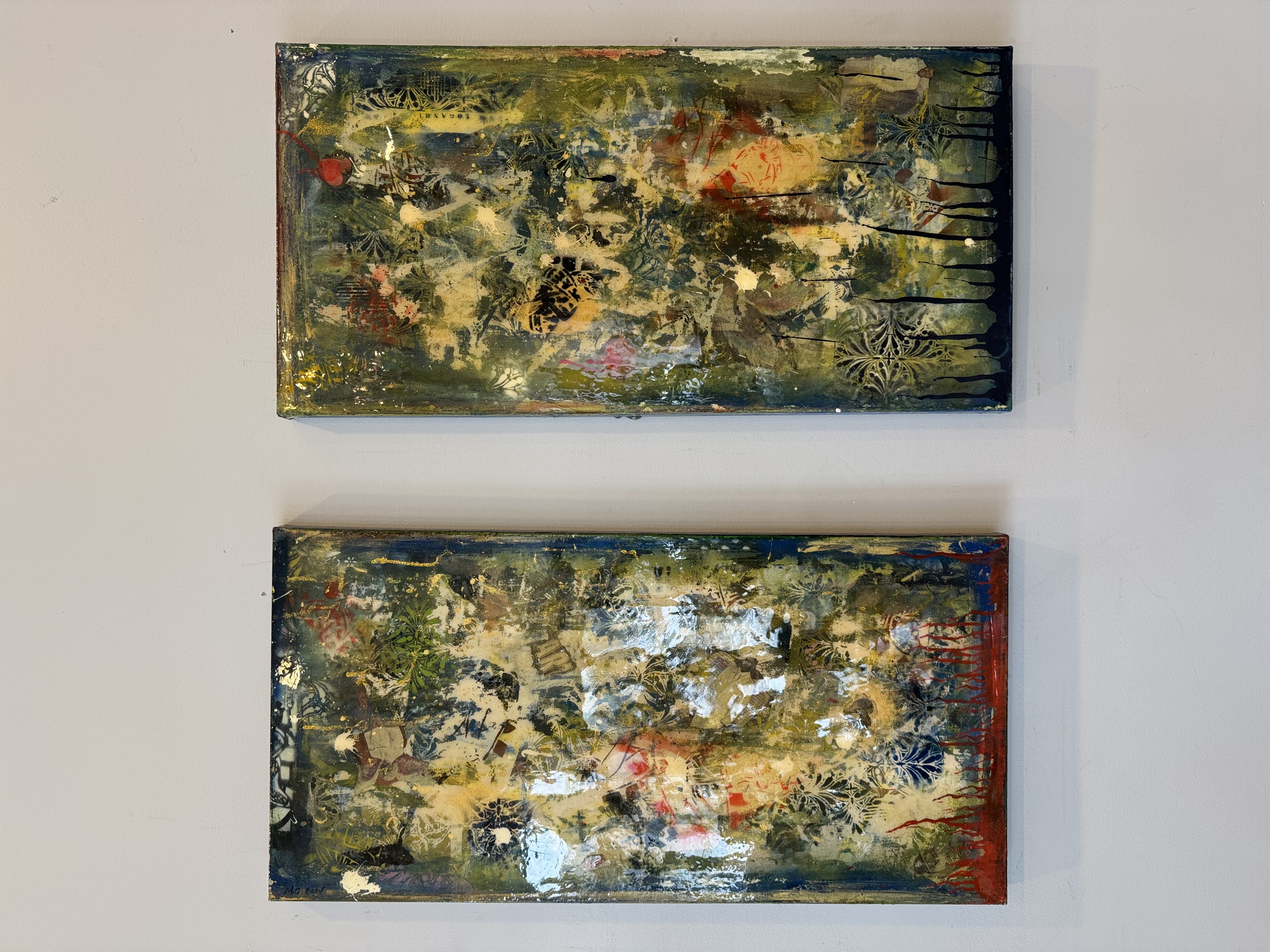 Signed Pair of Mixed Media Art