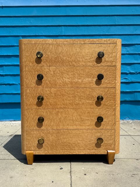 1940's Bird's Eye Maple Tall Dresser