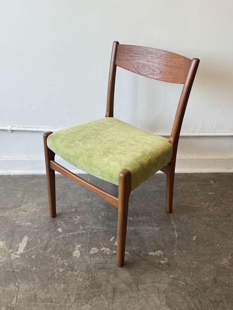 Danish Teak and Velvet Chair