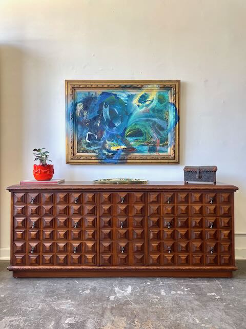Vintage Brutalist 9 Drawer Dresser