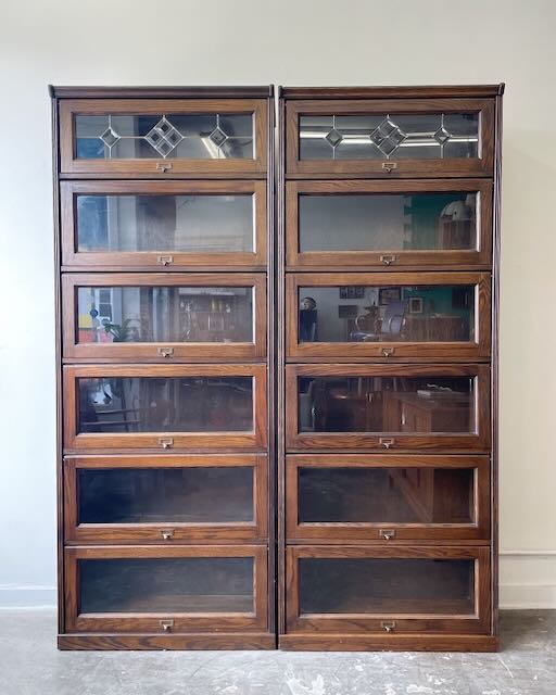 Vintage Pair or Individual Barrister-Style Bookcases
