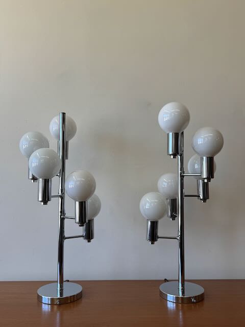 Vintage Pair of Sonneman Style Lamps