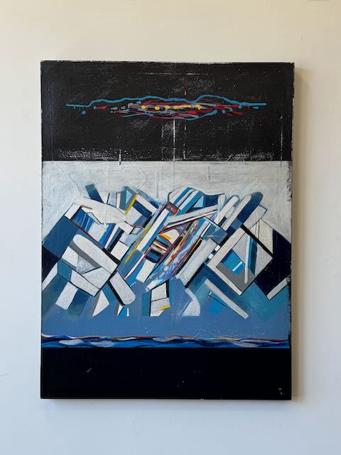 Abstract Blue Geometric Art