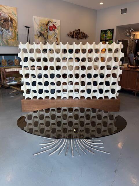 Vintage Rustic Smoked Glass Metal Table