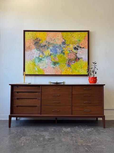 1960's Walnut 12 Drawer Dresser