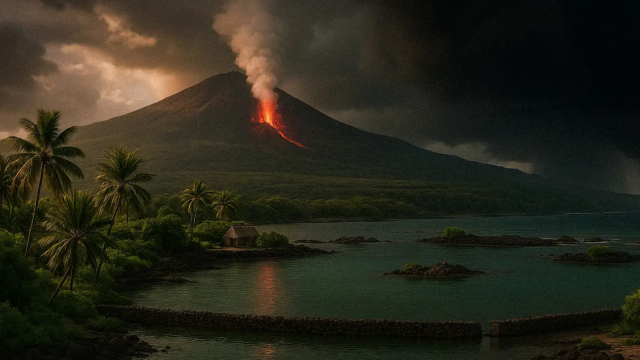 generative image of a depiction of the 1801 Hualalai flow