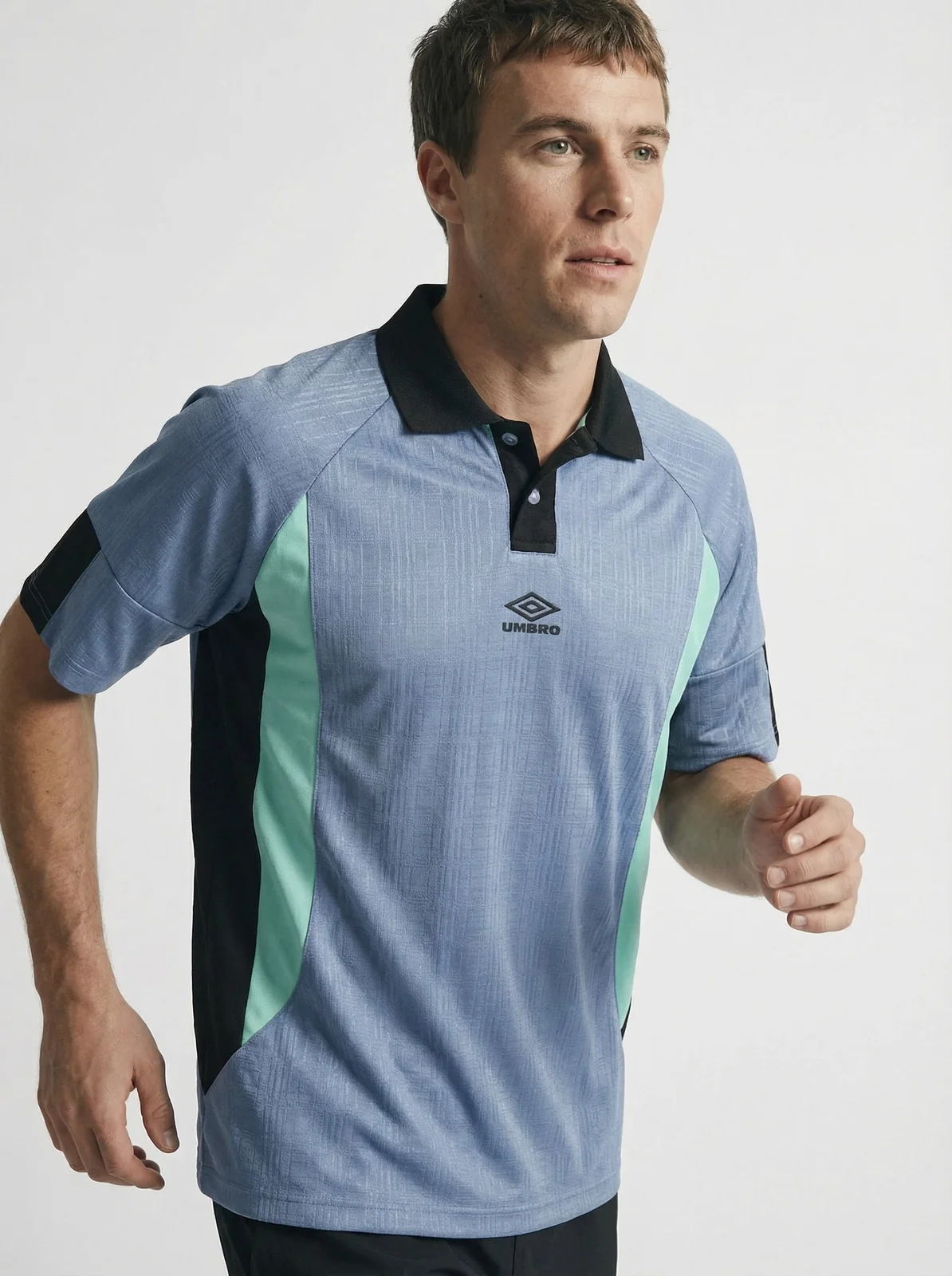 Umbro blue and teal polo marketplace ready ghost mannequin export from Picjam