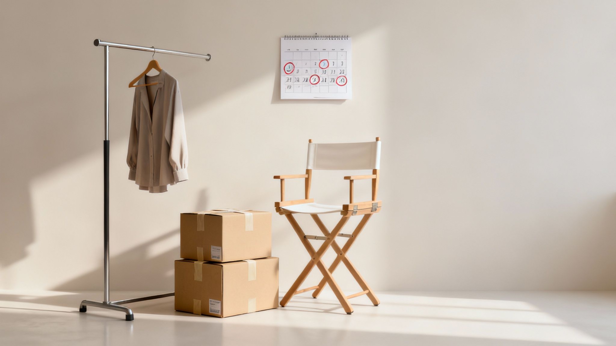 A frustrated photographer looking at a camera in a studio