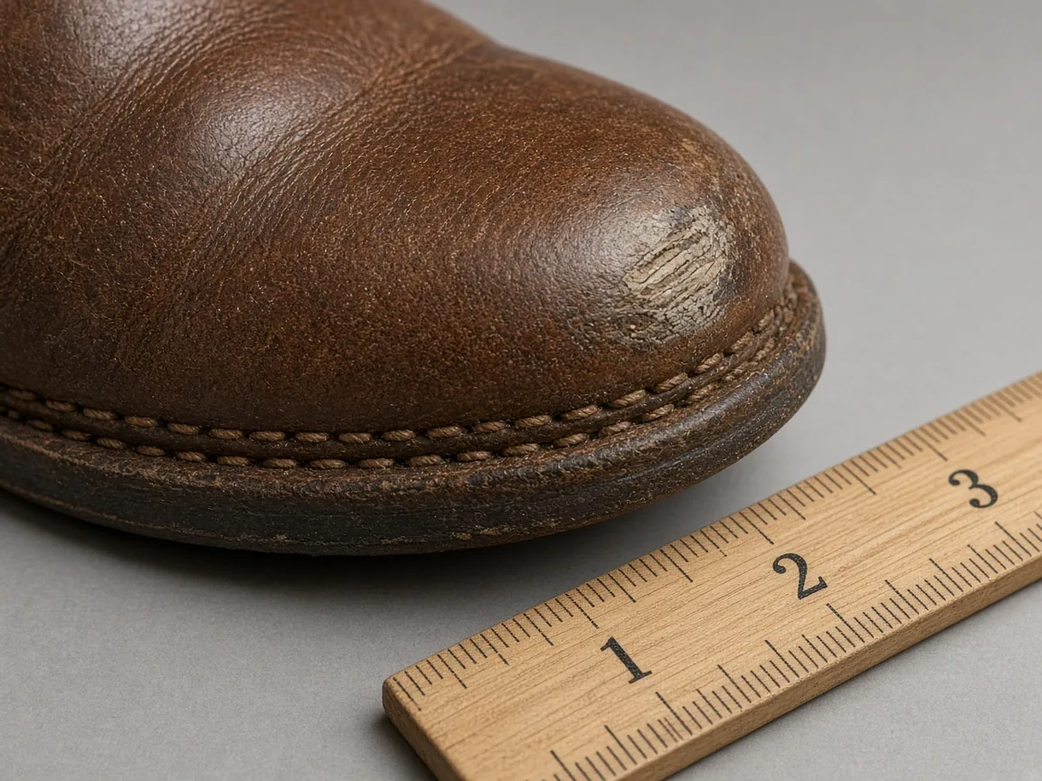 eBay flaw close-up photo with ruler for scale