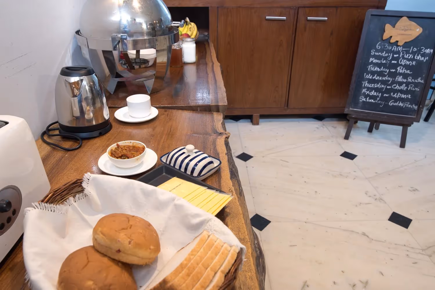 A view of the breakfast buffett at Perch Arbor Suites - You can ask for meals as per your own tastes as well 