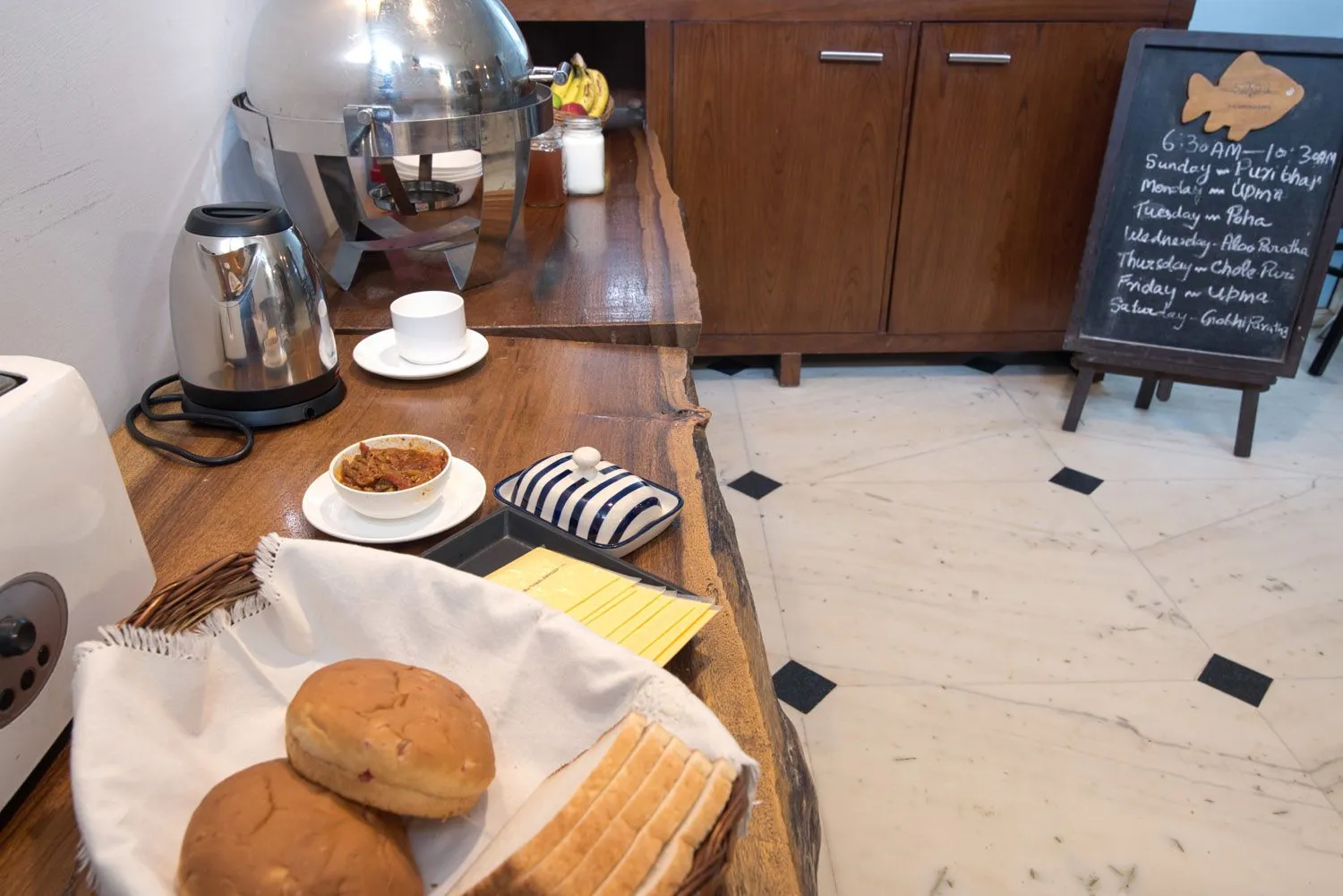 A view of the breakfast buffett at Perch Arbor Suites - You can ask for meals as per your own tastes as well 