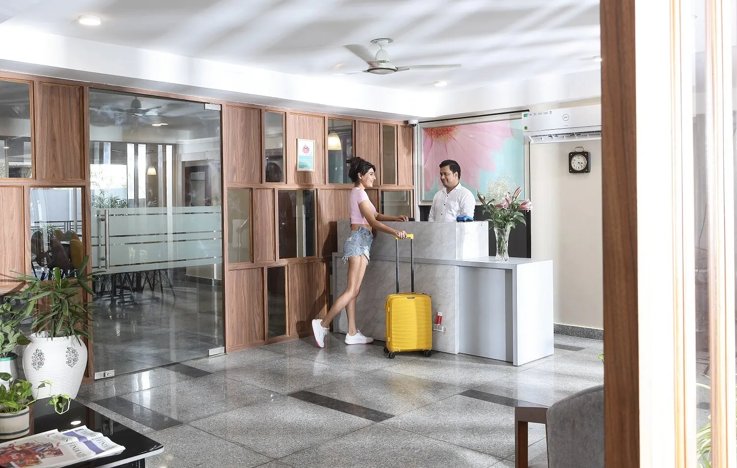 Another view of the reception area in the DLF cyber city property