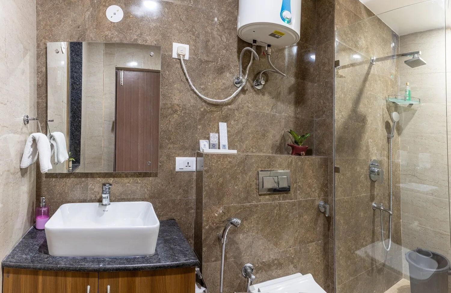Luxury bathrooms with furnishing and bathroom fittings for modern living