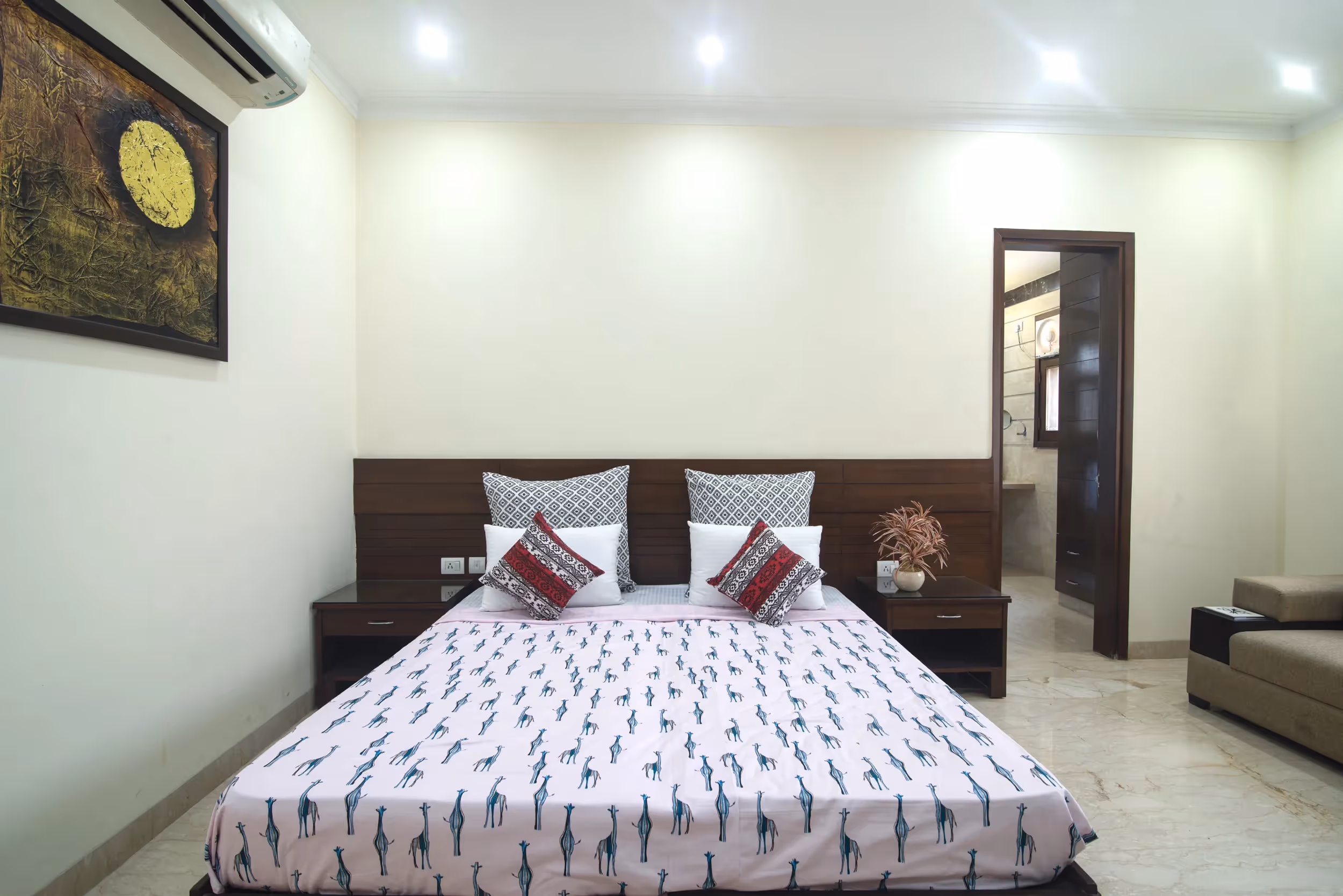 Another view of the apartment bedroom - Serviced studios near HUDA city metro station