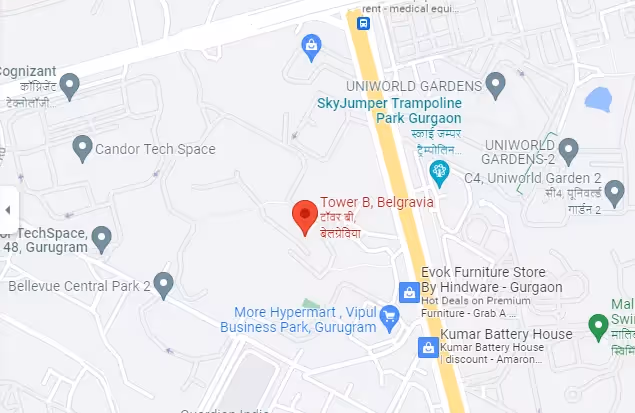 link to the google map of perch studio apartments on sohna road