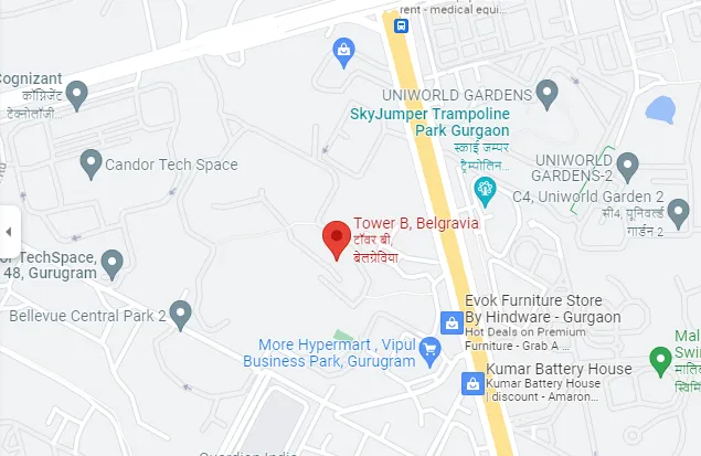 link to the google map of perch studio apartments on sohna road