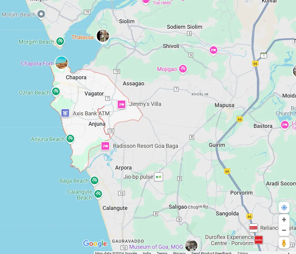 link to the google map of perch studio apartments on sohna road