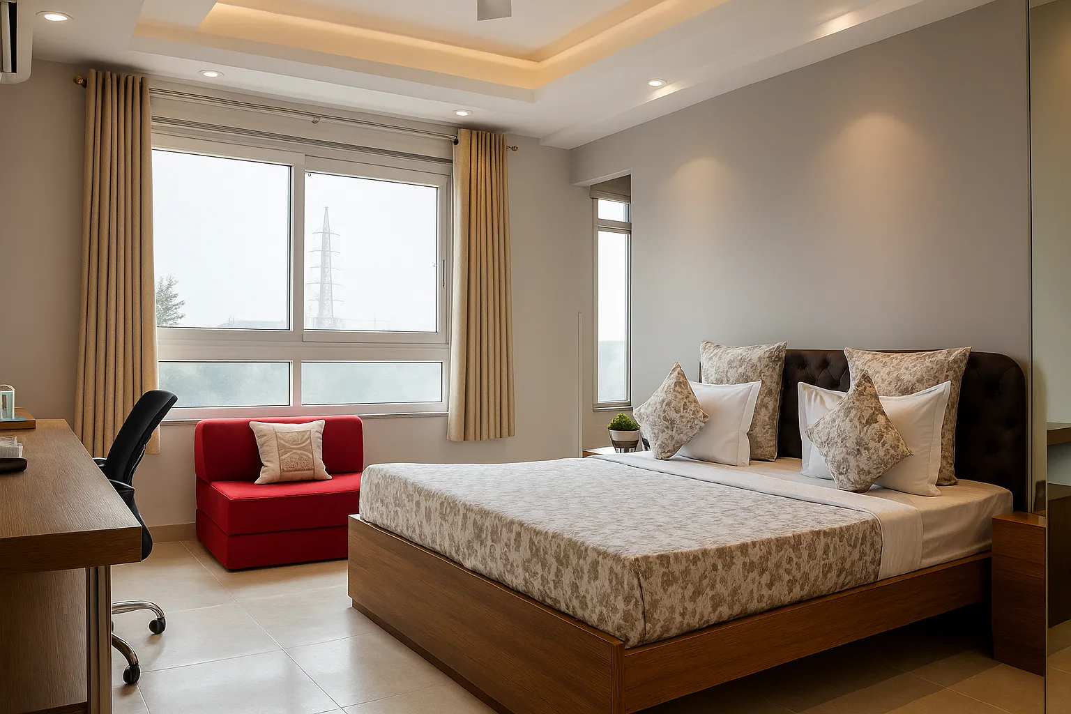 Perch Serviced Apartments MG Road Gurgaon – premium accommodation near MG Road Metro Station with modern design and greenery.