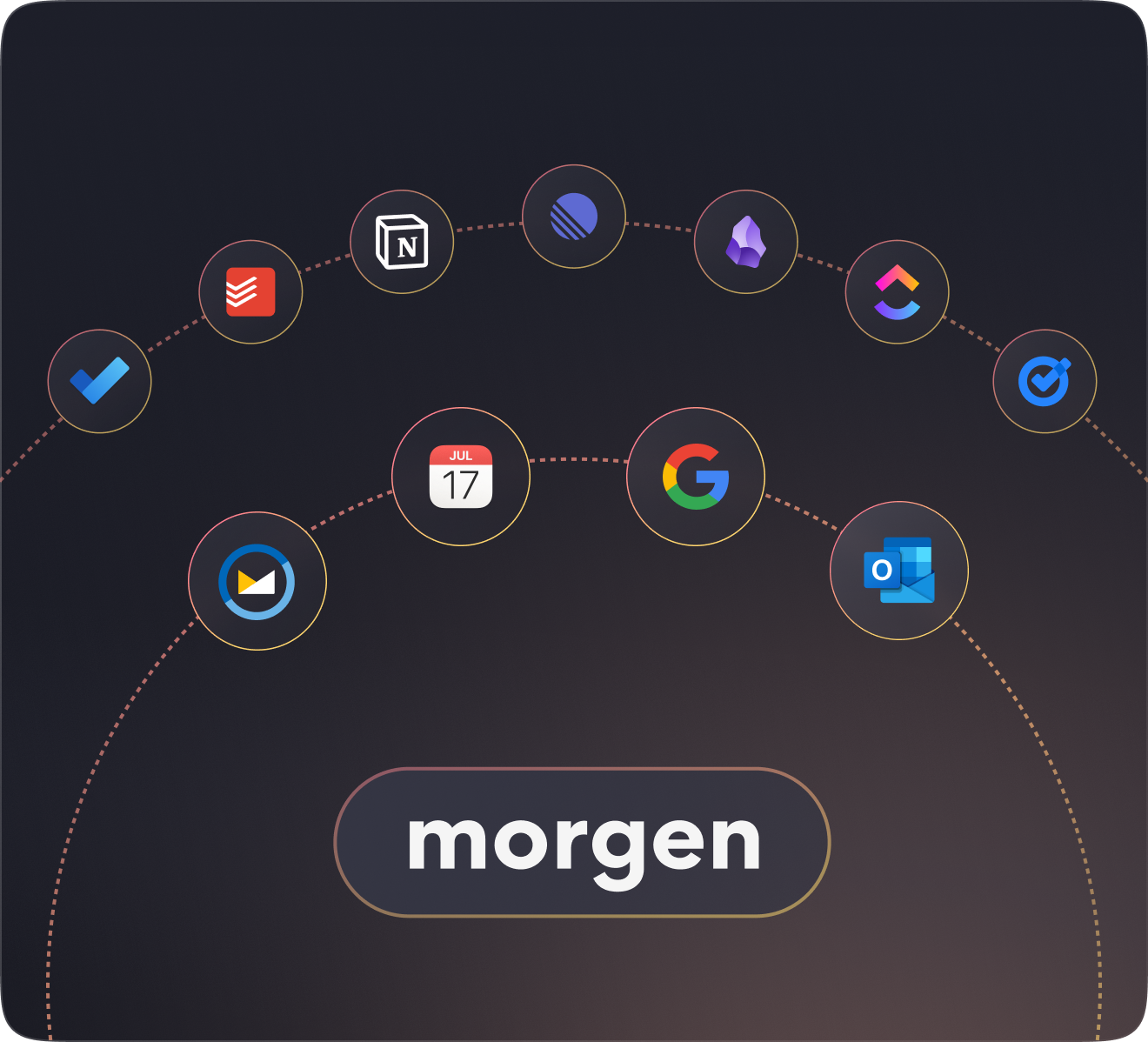 Morgen integrates with all of your tools