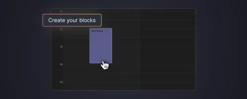 Click any time slot to create a block