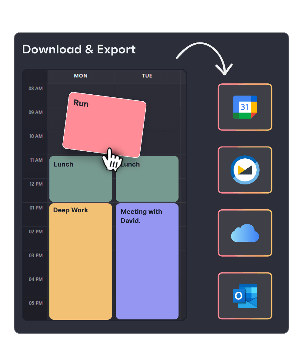Your tasks time blocked by the AI Planner.