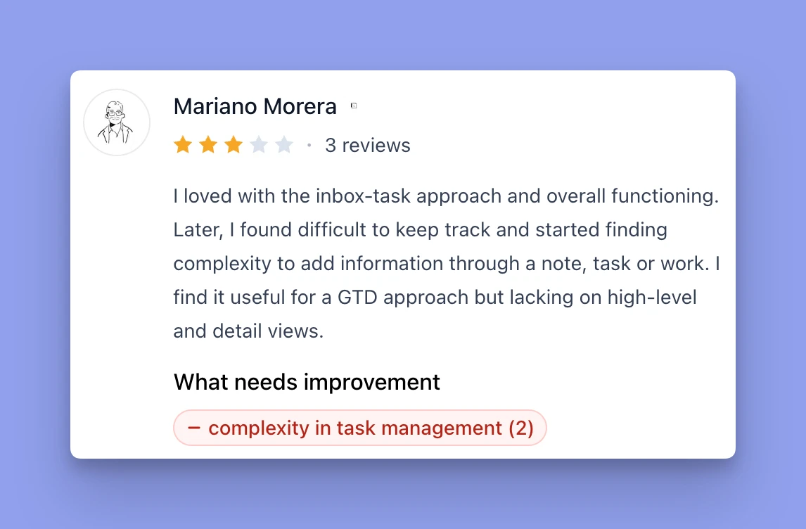 User review of Akiflow on Product Hunt
