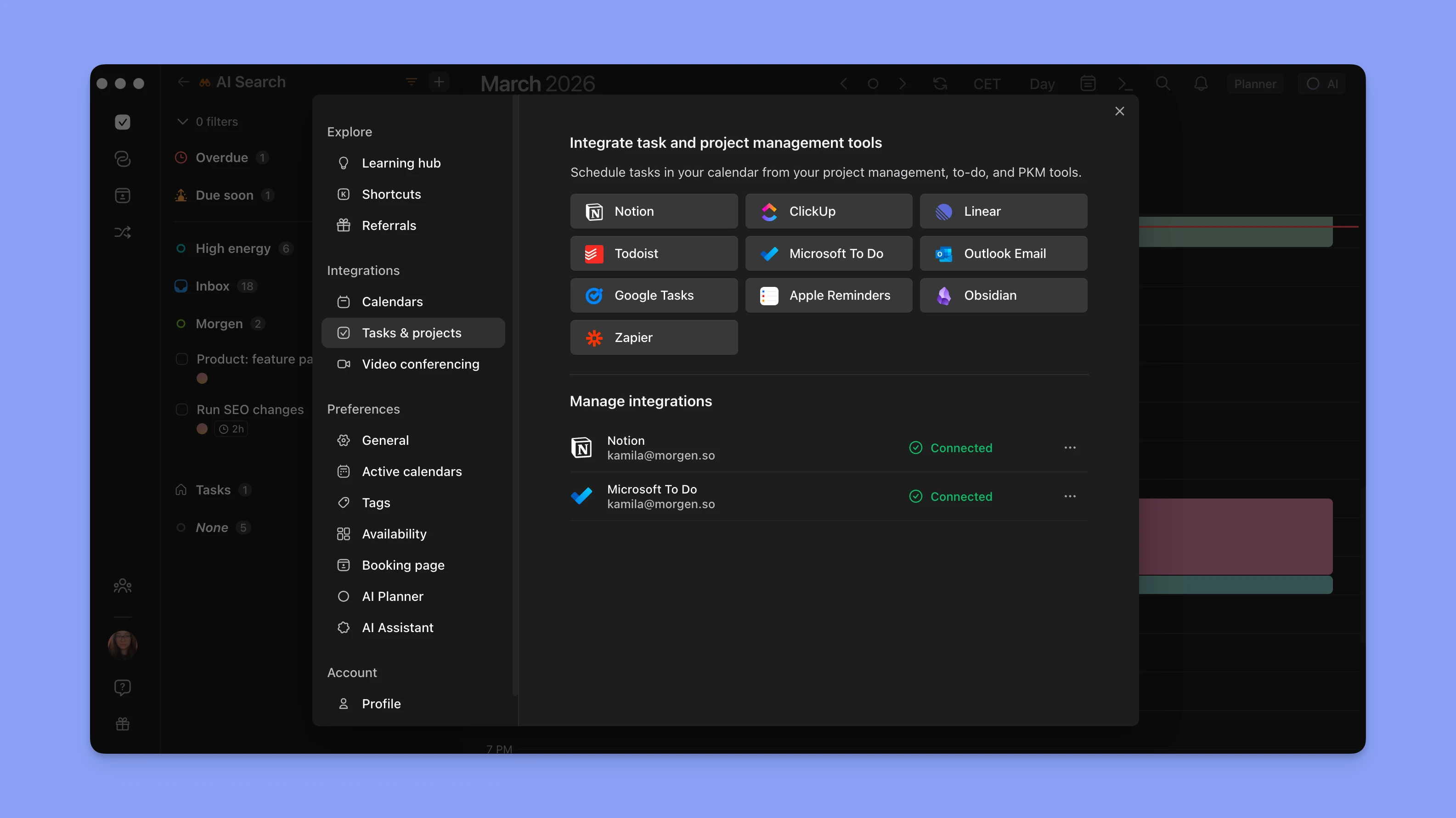 Integrate task and project management tools