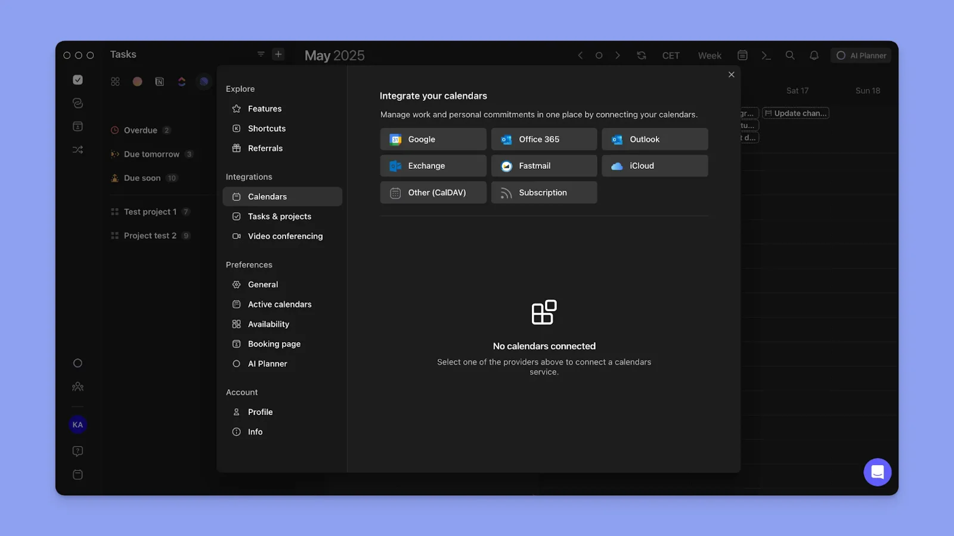 Connect your calendars in Morgen