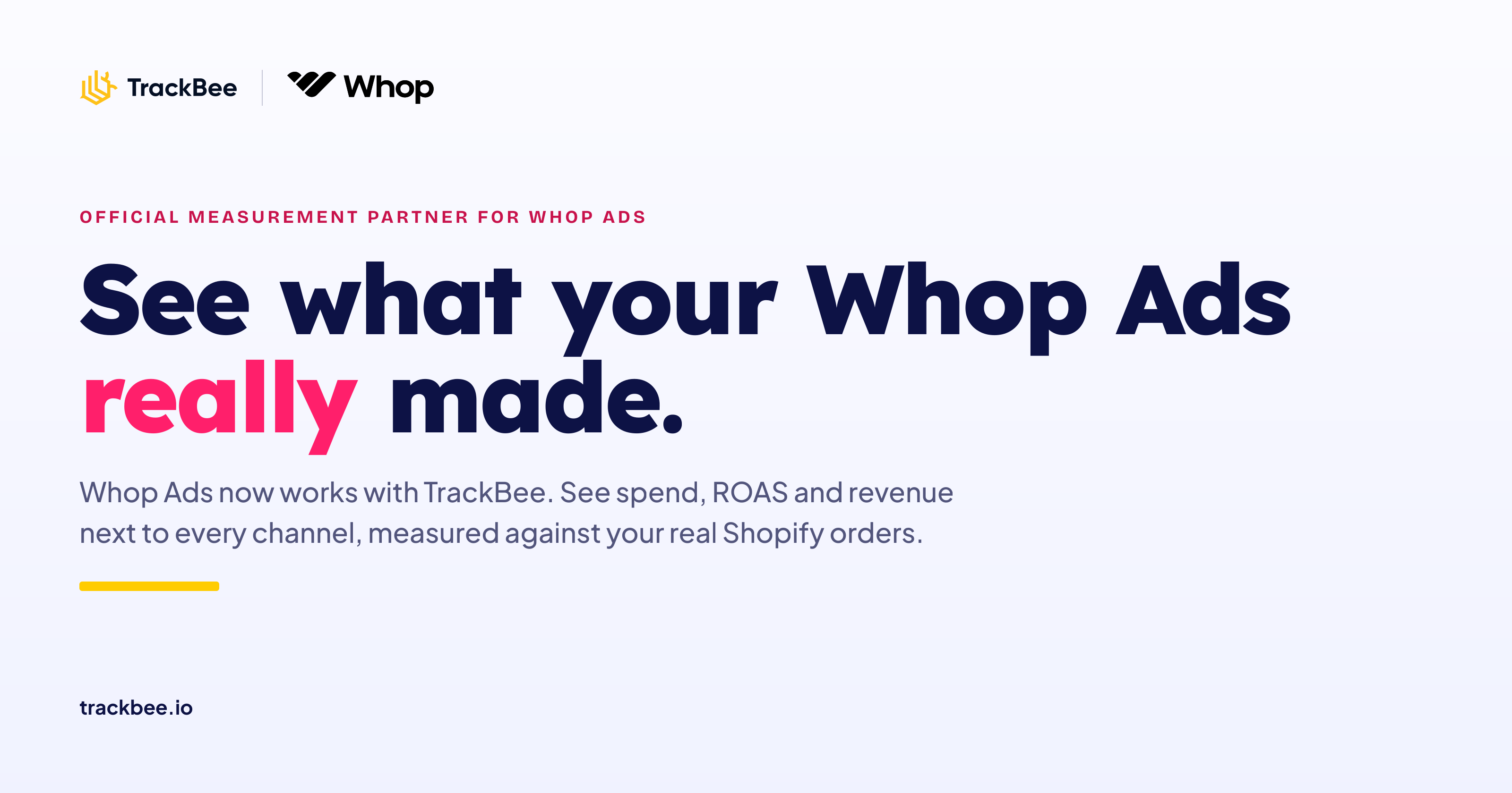 Whop Ads now works with TrackBee, official measurement partner for Whop Ads